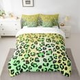 thumbnail image 2 of Manfei Leopard Cheetah Print 7-Piece Bedding Comforter Set for Teens Girls Boys,Bling Golden Glitter King Bedding Sets,Gradient Green Yellow Ultra Soft Bed Sheets,Ultra Soft Home Decor, 2 of 8