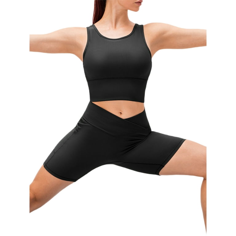 Women's 4pack Workout Sports Set Yoga Pants Leggings & Top & Bra & Shorts