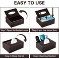 thumbnail image 6 of Multifunction PU Leather Tissue Box Holder/Cover Rectangular Upgrade Large Size Stationery Napkin Remote Control Storage Box,Facial Tissue Dispenser Organizer Caddy Home Office Supplies (Retro), 6 of 9