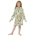 thumbnail image 6 of FORMRS Niños Bathrobe Unisex Hooded Robe Soft Plush Pajamas Sleepwear, Size 10-12T, Floral Design, 6 of 7