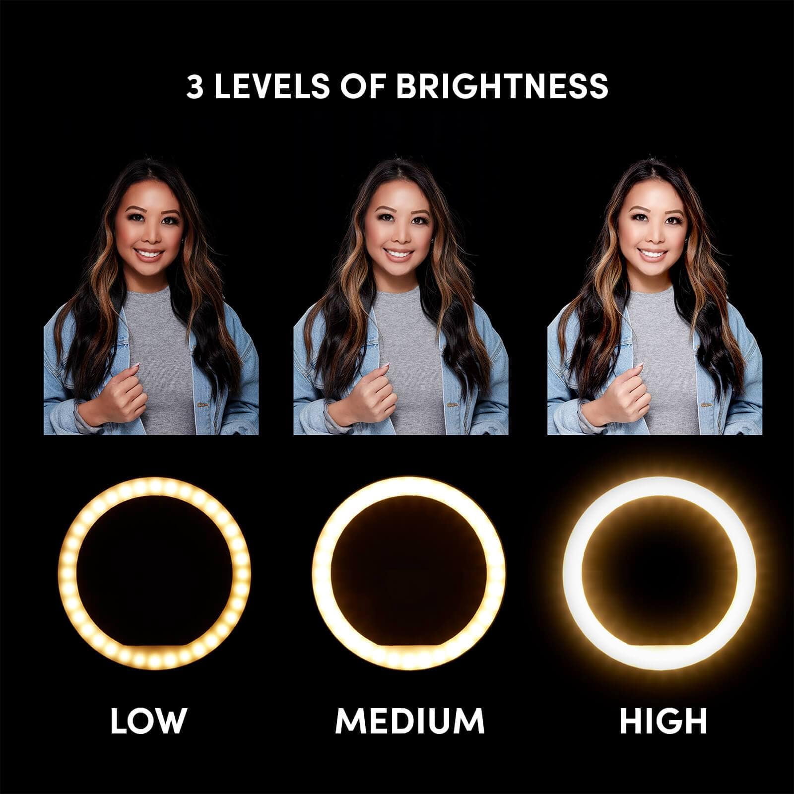 LuMee Studio 10” LED Clip-on Ring Light USB Charging Cable, Gold