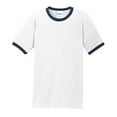 thumbnail image 5 of Mens Short Sleeve Core Cotton Soft Classic Ringer Tee White/Navy Large, 5 of 6