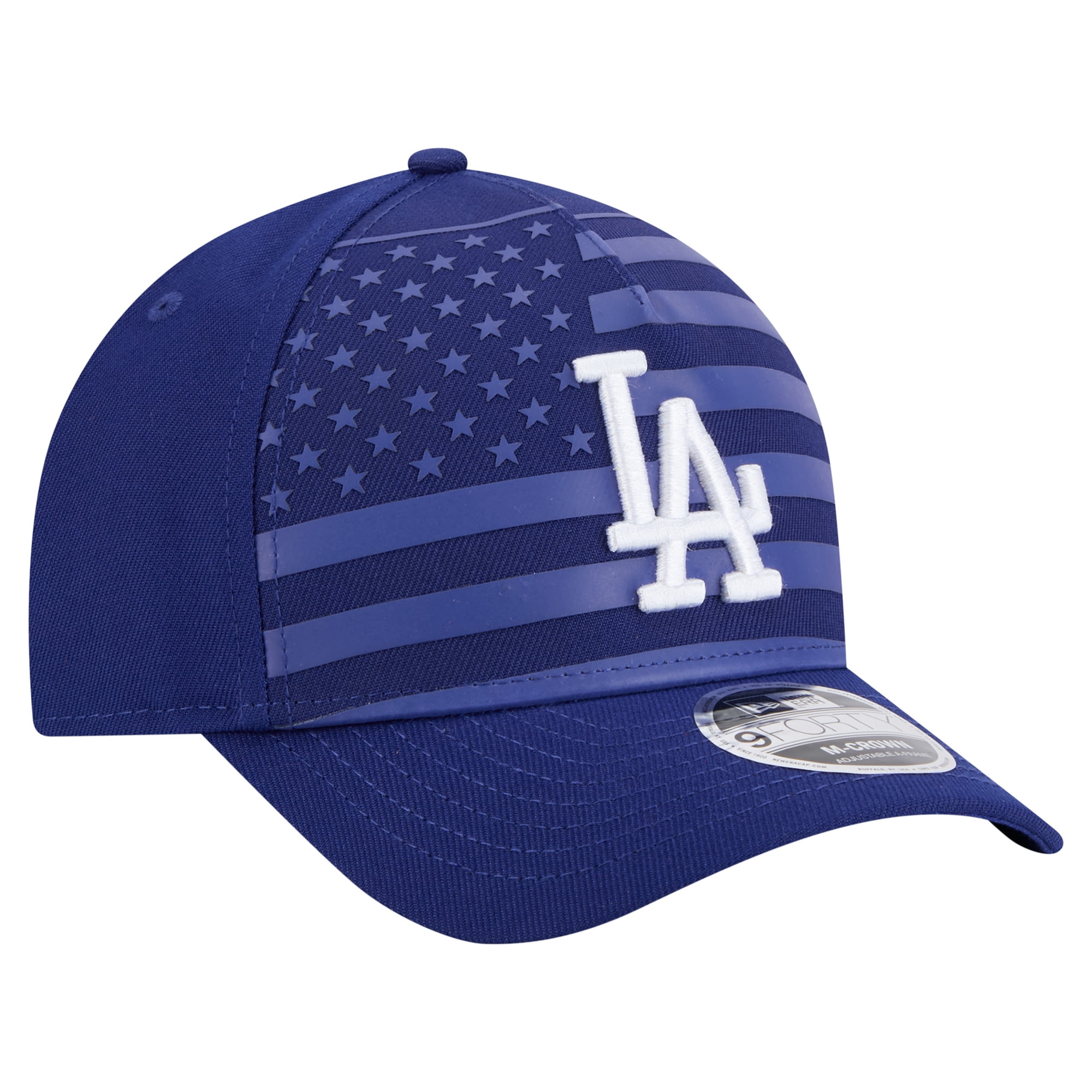 Men's New Era Royal Los Angeles Dodgers American Flag 9FORTY M-Crown A-Frame Adjustable Hat
