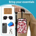 thumbnail image 6 of COEQINE Large Capacity Forearm Crutch Bag for Women Tropical Hibiscus Red Elbow Crutch Attachment, Zipper Pouch, 2 Pockets, Lightweight, for Walking Cane & Hiking Stick, 6 of 7