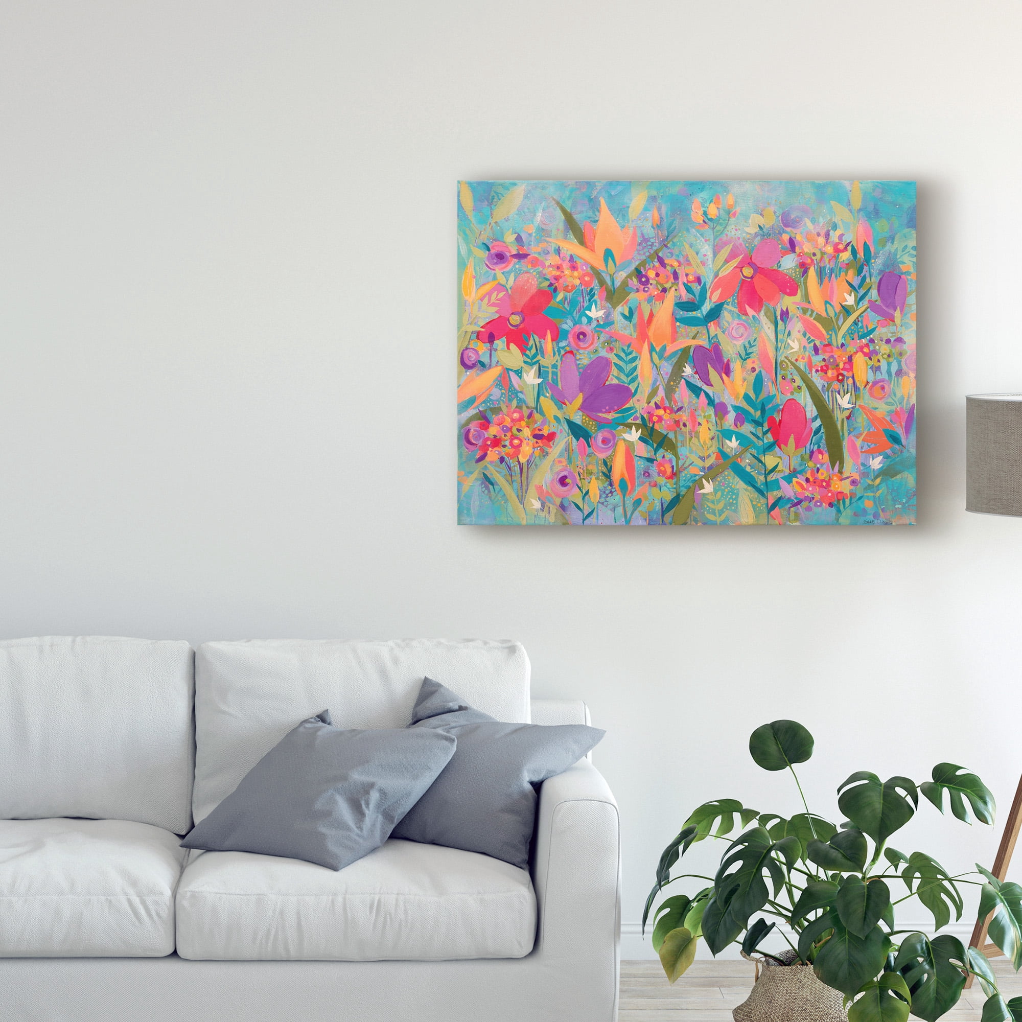 Trademark Fine Art 'Wild Flowers Abstract Modern' Canvas Art by Sue Davis
