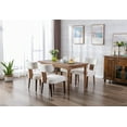 thumbnail image 2 of Guyou Dining Chairs Set of 2, Mid-Century Modern Velvet Upholstered Kitchen Chairs with Curved Backrest, Wooden Side Chairs for Dining Kitchen Living Room Bedroom, Cream, 2 of 11