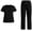 Black, variant on SEMPAI Scrubs for Women Set - Stretch Scrub Top & Cargo Pants with Multi Pocket