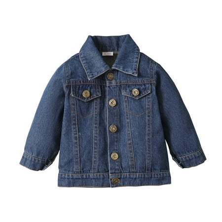 

Kucnuzki Infant Boy Clothes 18 Months Infant Boy Fall-Winter Tops 24 Months Infant Boy Long Sleeve Carton Dinosaur Lapel Collar Denim Coat Tops Blue