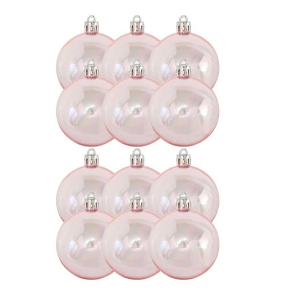 12 Pcs Christmas Iridescent Pink Balls Ornaments,1.2In Hanging Christmas Rainbow Ball,Shatterproof Hanging Rainbow Balls for Party,Wedding,Home,Christmas Decor