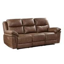 New Classic Furniture Ryland Polyester Fabric Sofa with Power Footrest in Brown
