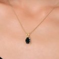 thumbnail image 3 of Gem Stone King 14K Yellow Gold Black Sapphire Pendant Necklace for Women | 1.66 Cttw | Gemstone September Birthstone | Oval 8X6MM | With 18 inch Chain, 3 of 6