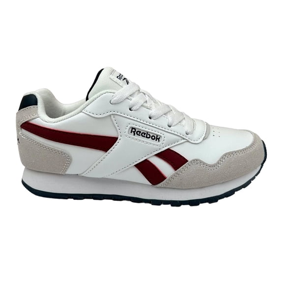 Reebok Youth Boys/Girls Sneaker Size 1 White/Wine/Beige Cushioned Lace up Shoes