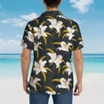 thumbnail image 6 of Xecao Lilies Flowers print Hawaiian shirt - a stylish short-sleeve button-down for men, perfect for casual beach and tropical outings., 6 of 9