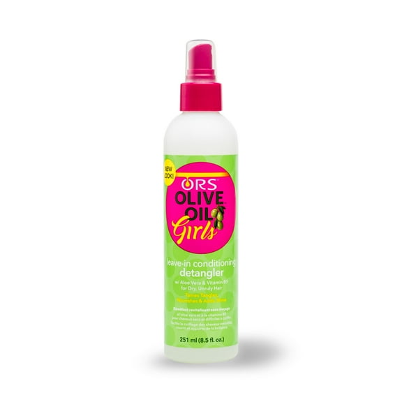 ORS Olive Oil Girls Leave-In Conditioning Detangler, Moisturizing Detangler with Olive Oil, Aloe Vera and Vitamin B5, (8.5 oz)