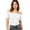 White, variant on CAIVO Women Blouses Dressy Casual Solid Color Off Shoulder Ribbed Knit Tops Summer Fashion Tee Shirt Soft Stretchy Comfortable Basic Short Sleeve Solid Color Relaxed Fit Dailywear