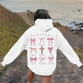 thumbnail image 5 of TrendOFT Cute Bow Graphic Hoodies for Women Oversized Pretty Sweatshirt for Teen Girls Y2K Long Sleeve Hooded Pullover Tops White XXL, 5 of 8