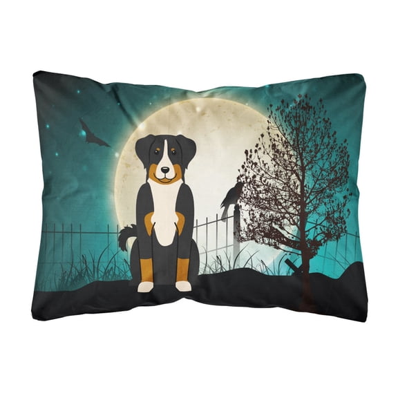 Carolines Treasures BB2233PW1216 Halloween Scary Appenzeller Sennenhund Canvas Fabric Decorative Pillow, 12H x16W,