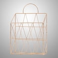 thumbnail image 4 of CIMAXIC Magazine Holder Hanging Wall-mounted Newspaper Book File Organizer Basket Iron Shelf Storage Container Display Stand (Golden),10.04"X3.94"X14.96", 4 of 4