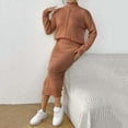thumbnail image 5 of Roncen Women's Knitted Pure Color Two-Piece Set - Long Sleeve Turtle Neck Sweater with Skirt, Chic and Stylish Outfit, 5 of 6