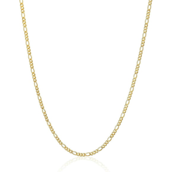ORUYROP Womens Gold Chain Necklace, Mens Gold Chain Necklace | 18K Gold Plated Figaro Chain Necklace 2MM, 2.5MM, 3MM, 4MM, 4.5MM & 5MM for Women & Men