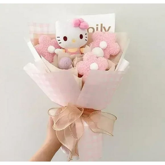 Sanrio-muñeco de peluche My Melody Kuromi Cinnamoroll Kt Cat  ramo de juguete  caja de regalo  Día de San Valentín  navidad  regalos de Graduación