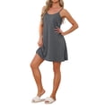 thumbnail image 4 of INSPIRE CHIC Women's Nightgown Sleeveless Spaghetti Strap Cross Back Sleepwear Dress Nightwear S Melange Grey, 4 of 6