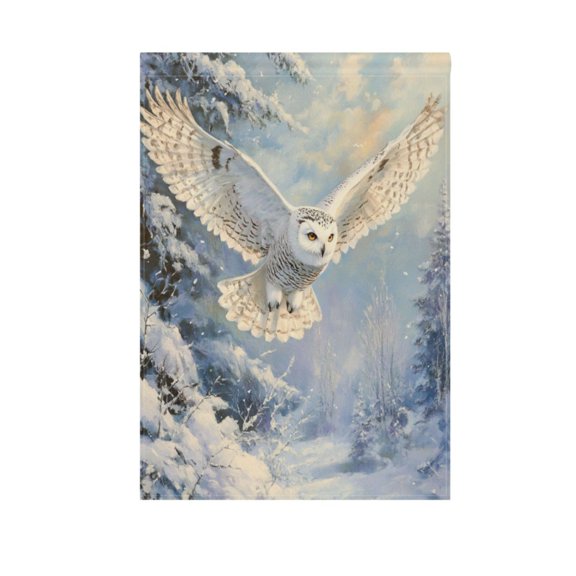 A Anowy Owl Garden Flag Double Sided Outdoor Banners Yard Flags for Garden Home Holiday Decorations