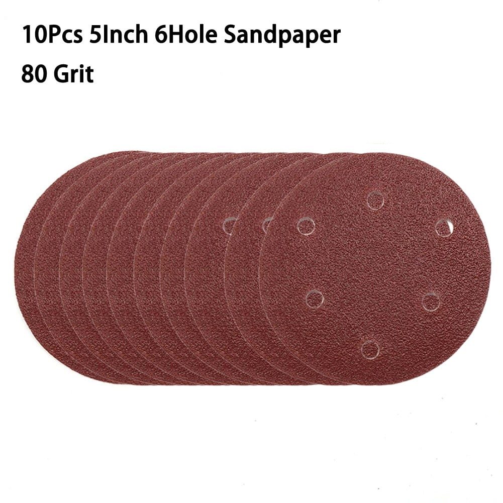 30Pcs Sanding Discs Sandpaper Assorted Grits Hook Loop_for Orbital Sander 5"