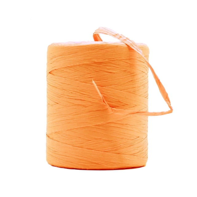 Wosthever Hermosos colores e hilo de ganchillo fácil de solidar para entusiastas del bricolaje, cinta de papel Natural, hilo de rafia Artesanía naranja