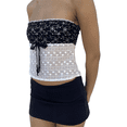 thumbnail image 3 of Coduop Women's Strapless Tie-Up Front Lace Tube Crop Top Summer Chest Wrap Bandeau Crop Tops, 3 of 6