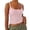 Pink, variant on Women Spaghetti Strap Neck Ribbed Tank Tops Slim Fitted Camisole Basic Sleeveless Layering Shirts Beaded Women M