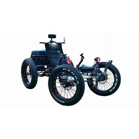 Fat Tire Folding Electric Recumbent Trike with Superior Comfort - Big Wheel Electric Tricycle for Adults