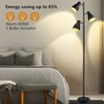 thumbnail image 3 of DingLiLighting Modern Floor Lamp 3-Light Tree Tall Black Metal Shades for Living Room Bedroom Reading Office House, Bright & Durable,Bulb Included,Foot Switch, 3 of 8