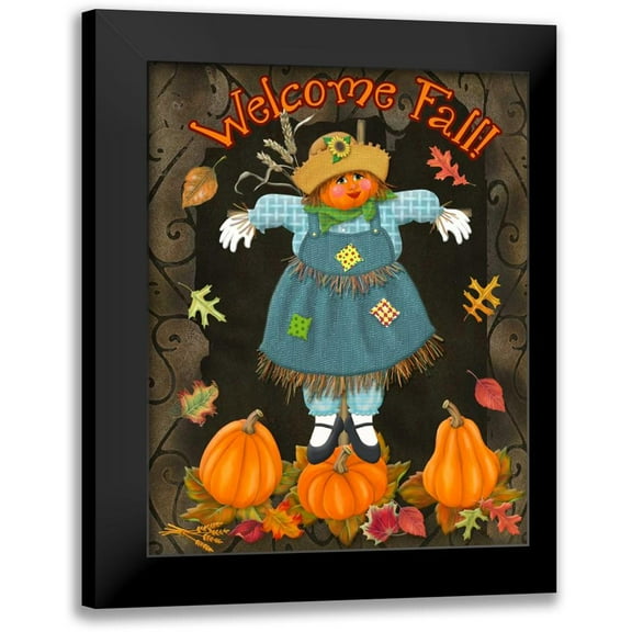 Ditzian, Sue 12x14 Black Modern Framed Museum Art Print Titled - Fall Scarecrow II