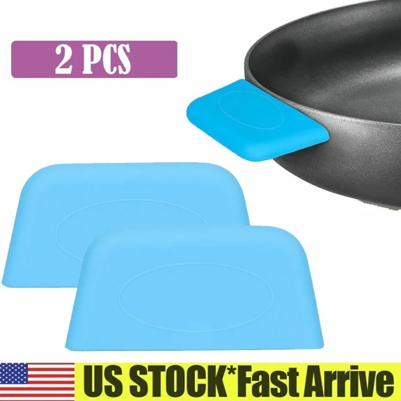 2Pc Silicone Potholder Cast Iron Pan Handle Sleeve Cover Pot Holder Skillet Grip