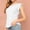 White, variant on Njoeus Women's Casual Ruffle Sleeve T-Shirt Solid Round Neck Summer Tops Classic Fitted Knit Blouse Tee Tops S-XXL