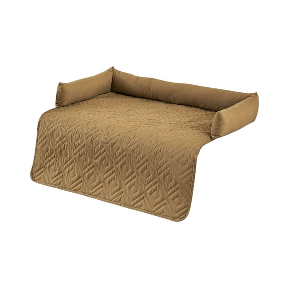 XiYing Dog Bed with Bolster for Small Medium Dogs - Washable Cooling Sofa Bed for Pets - Ice Silk Fabric Raised Edge Cat Bed - Non-Slip Orthopedic Bed for Anxiety Relief - Indoor Pet Couch Protector