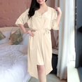 thumbnail image 2 of abtuhar Robes for Women,Women's Plus Size Hanging Neck Tassel Lace Short Skirt Erotic Sets Beige One Size, 2 of 3