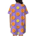 thumbnail image 3 of Naloa Yellow Lemon And Orange Women's Short-Sleeved Pajama Set, Loungewear, Summer pajamas, Breathable Cozy - Medium, 3 of 9