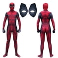 thumbnail image 2 of Halloween adultos niños Deadpool disfraz Cosplay superhéroe Zentai traje hombres niños mono completo mono, 2 of 5