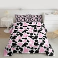 thumbnail image 2 of Manfei Milk Cattle Print Full Size Comforter Sets,Rustic Farm Animal Bedding Comforter Set,Pink White Black Bedding Sets For Teens,Luxury Bedroom Decor Reversible,3-Piece, 2 of 8