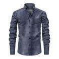 thumbnail image 2 of Kaemgyyd Men's Plaid Button down Shirts Plus Size Casual Long Sleeve Dress Shirts Fashion Collared Business Office Tops, 2 of 4