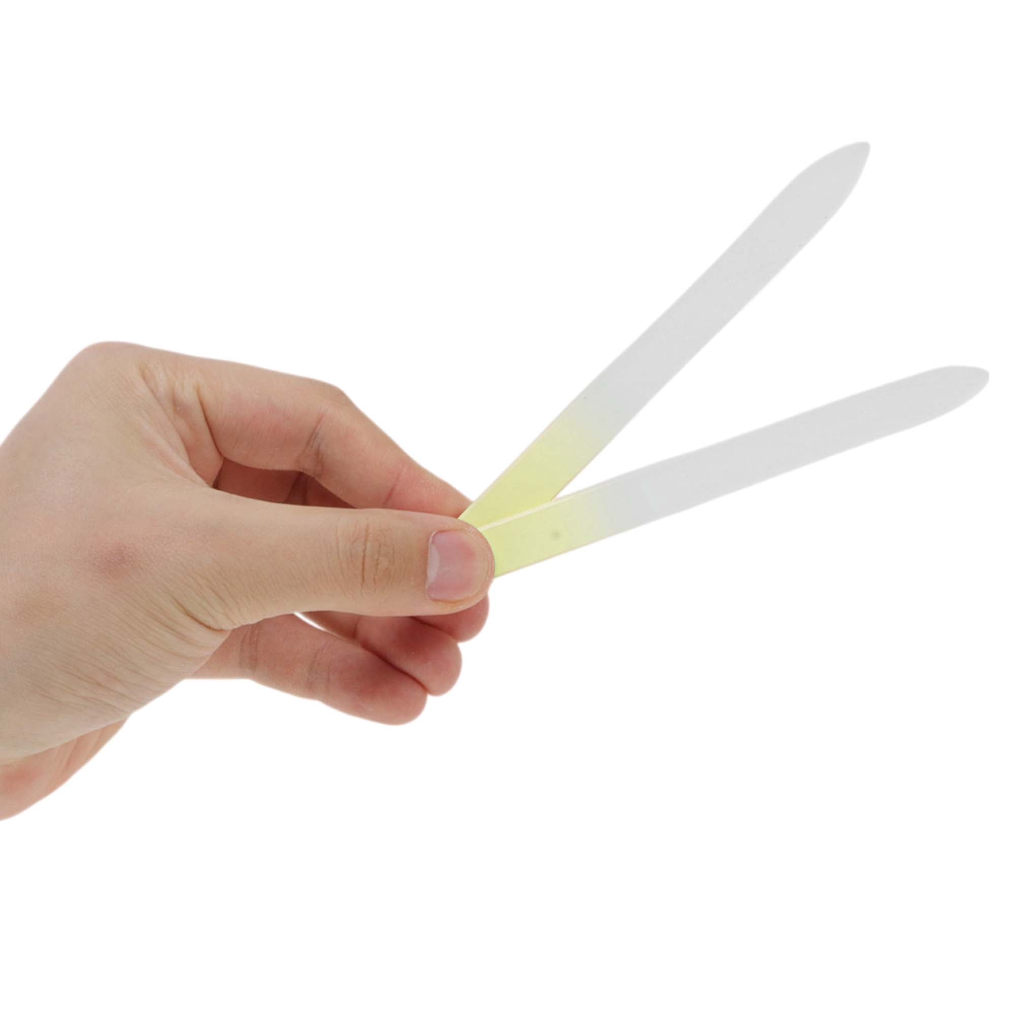 Unique Bargains Glass Double-sided Nail File Manicure Tool 4 Pcs Light Yellow