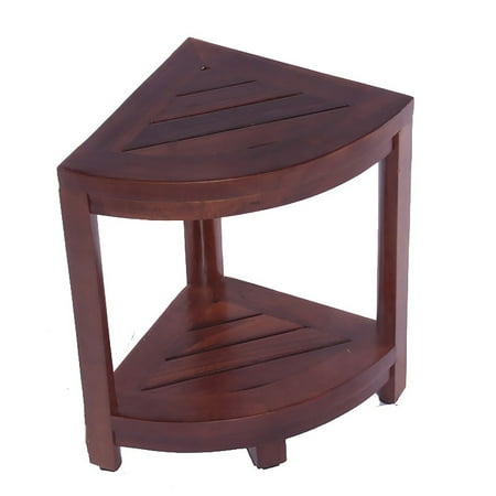 Decoteak Oasis 2 Tier Teak Corner Shower Bench Walmart Com