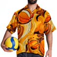 thumbnail image 4 of Basketball Men's Short Sleeve Poplin Button Down Shirts - Casual Printed Summer Beach Tops for Men, 4 of 6