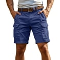 thumbnail image 2 of Nestiefly Cargo Shorts for Men Relaxed Fit Casual Comfy Work Hiking Lightweight Shorts with Pockets Travel Lounge Short Cargo Pants Z-Navy L, 2 of 8