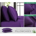 thumbnail image 4 of Queen Sheets by , Genuine 100% Organic Viscose Derived from Bamboo Bed Sheet Set, Luxuriously Soft & Cooling, Double Stitching, Lifetime Quality Promise (Queen, Purple), 4 of 9