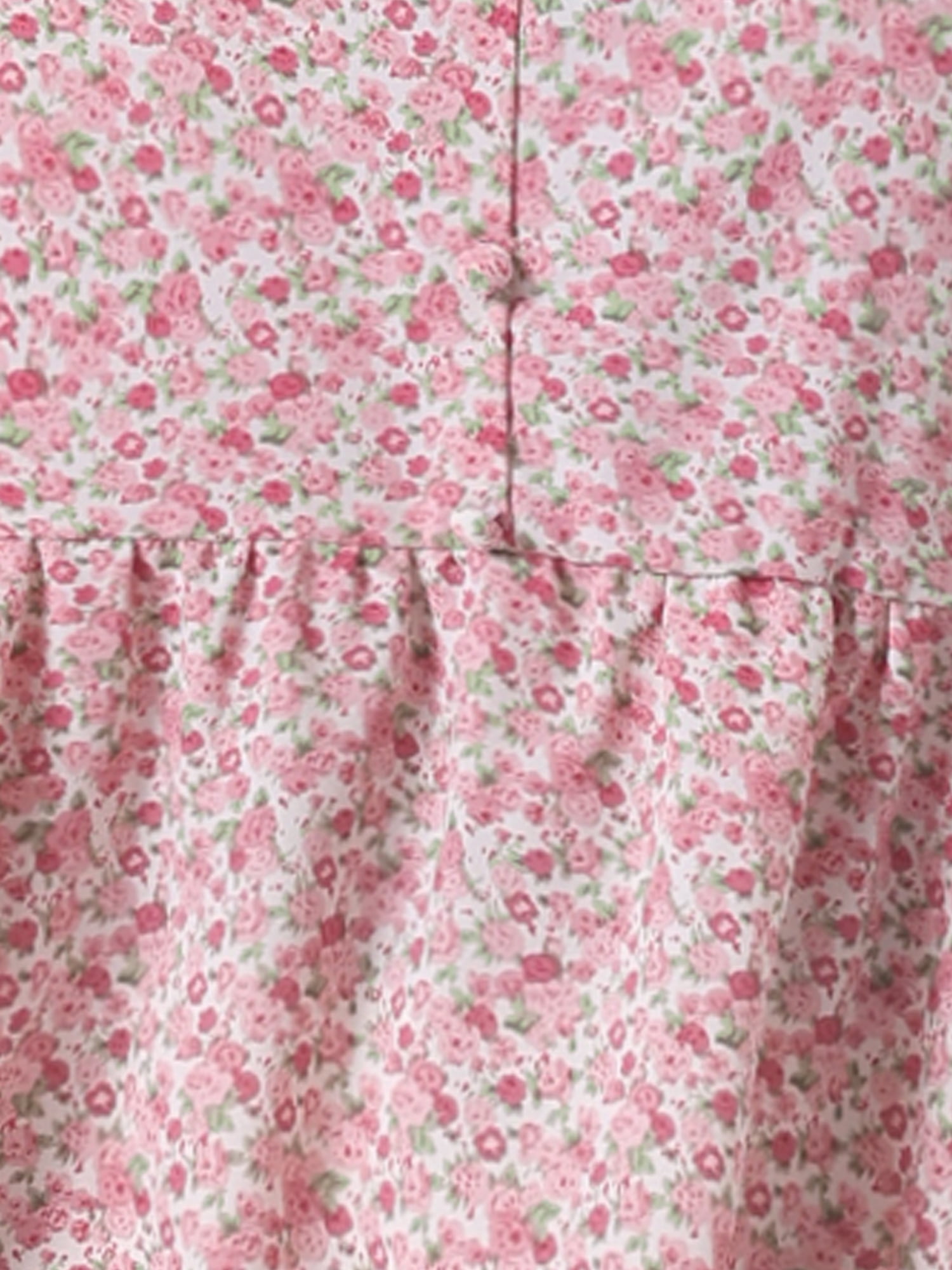 DARING DIVA Women's Plus Floral Peplum Short Sleeve Cute Blouse 4X Pink
