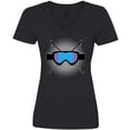 thumbnail image 3 of Inktastic Ski Mask Skiing Gift Women's V-Neck T-Shirt, 3 of 5