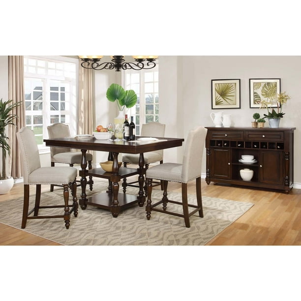 Best Master Furniture D1181 Counter Height Table Walnut
